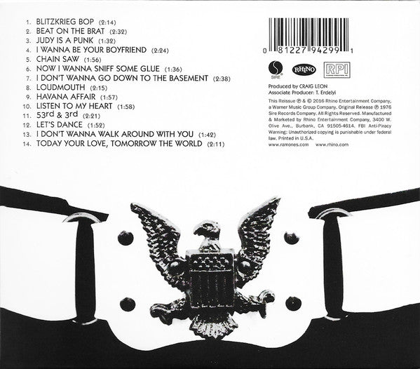 Ramones : Ramones (CD, Album, RE, RM, 40t)