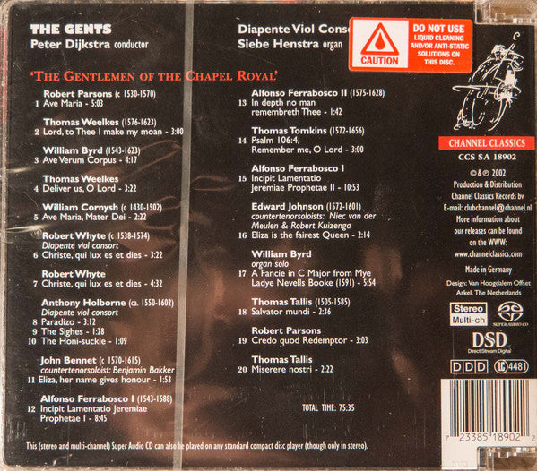 The Gents (2), Peter Dijkstra : ‘The Gentlemen Of The Chapel Royal’ (SACD, Hybrid, Multichannel)