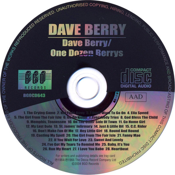 Dave Berry : Dave Berry / One Dozen Berrys (CD, Comp, Mono, RM)