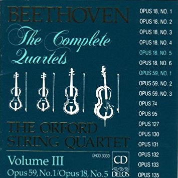 Ludwig van Beethoven, Orford String Quartet : The Complete String Quartets, Volume III (CD)