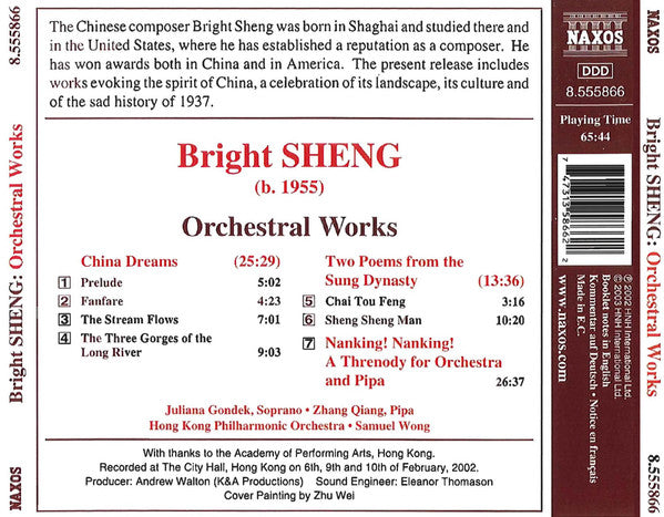 Bright Sheng : Orchestral Works (CD)