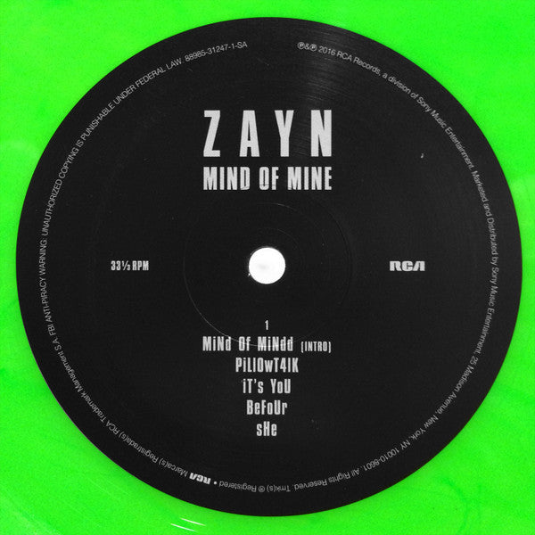 ZAYN (3) : Mind Of Mine (2xLP, Album, Dlx, Ltd, Neo)