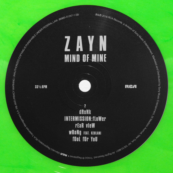 ZAYN (3) : Mind Of Mine (2xLP, Album, Dlx, Ltd, Neo)
