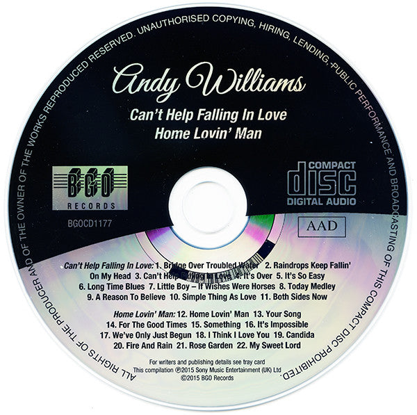 Andy Williams : Can't Help Falling In Love / Home Lovin' Man (CD, Comp, RM)