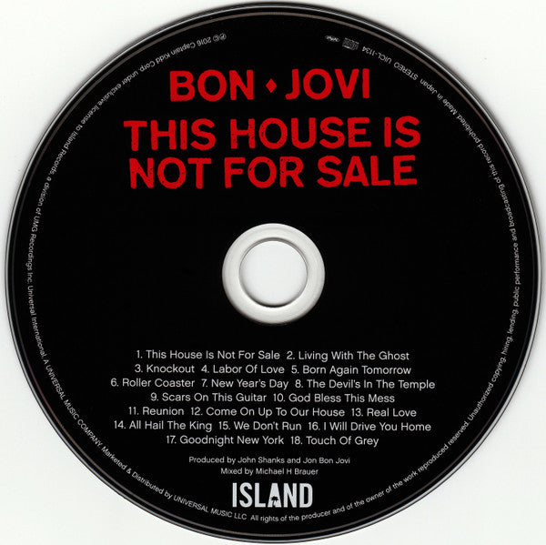 Bon Jovi = Bon Jovi : This House Is Not For Sale = ディス・ハウス・イズ・ノット・フォー・セール (CD, Album)