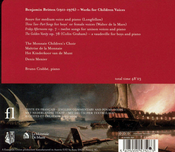 Benjamin Britten, Denis Menier, Choeur D'Enfants De La Monnaie, Bruno Crabbé : Works For Children Voices (CD, Dig)