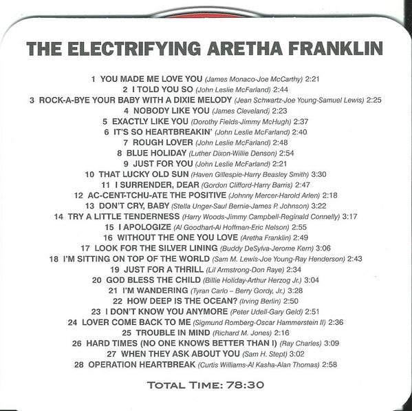 Aretha Franklin : The Electrifying Aretha Franklin (CD, Album, Comp, Ltd, RM)