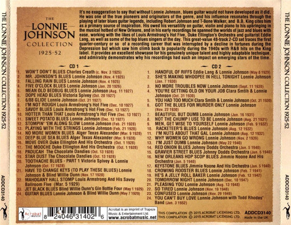 Lonnie Johnson (2) : The Lonnie Johnson Collection, 1925-52 (2xCDr, Comp)