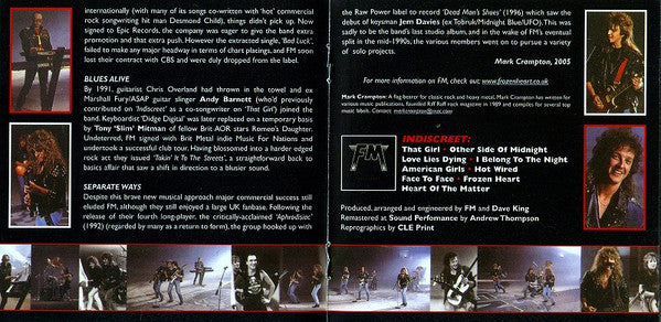 FM (6) : Indiscreet / Tough It Out (CD, Album, RE, RM + CD, Album, RE, RM + Comp)
