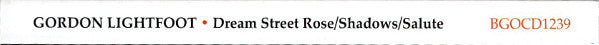 Gordon Lightfoot : Dream Street Rose / Shadows / Salute (2xCD, Comp, RM)
