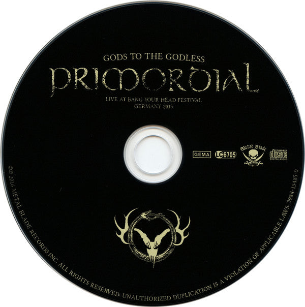 Primordial : Gods To The Godless (Live At Bang Your Head Festival Germany 2015) (CD, Album, Ltd, Dig)