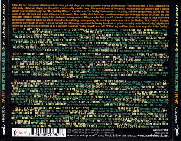 Arthur "Big Boy" Crudup : The Definitive Collection 1941-62 (4xCDr, Comp)