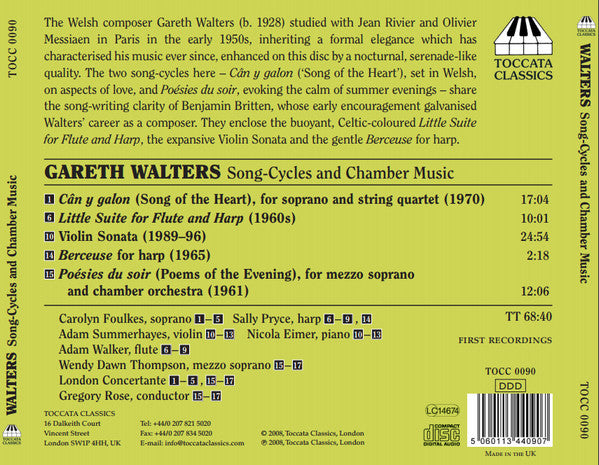 Gareth Walters : Songs Of The Heart (Song-Cycles And Chamber Music) (CD, Album)