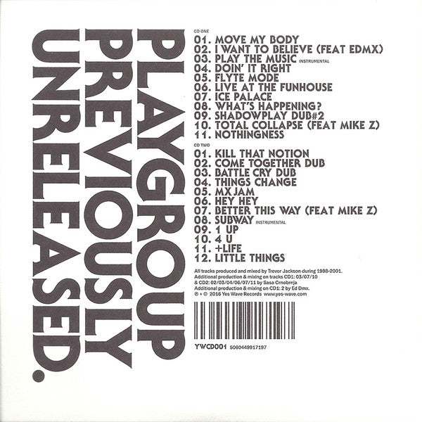 Playgroup : Previously Unreleased (2xCD, Album, Comp, Ltd)