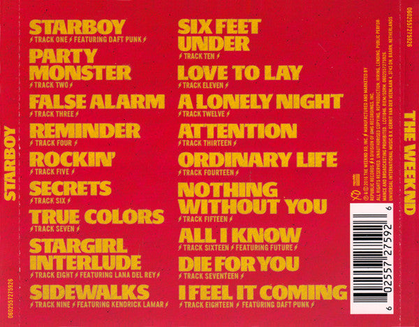 The Weeknd : Starboy (CD, Album)