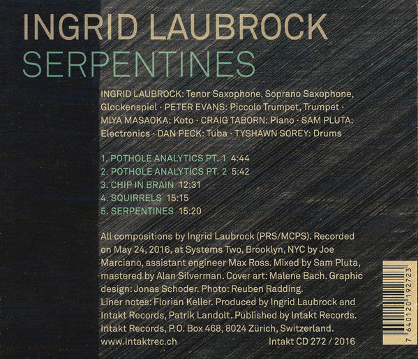 Ingrid Laubrock : Serpentines (CD, Album)