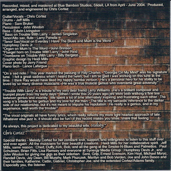 Chris Cortez (2) : Mum Is The Word (CD, Album)