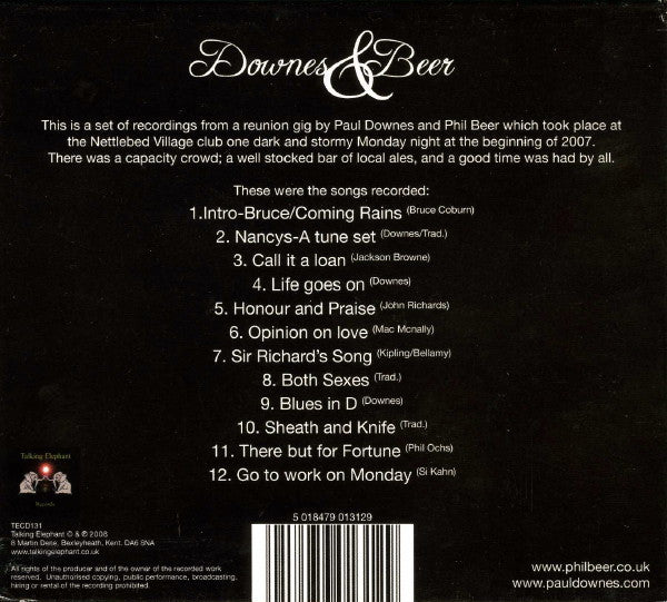 Paul Downes (4) & Phil Beer : Live At Nettlebed (CD, Album)
