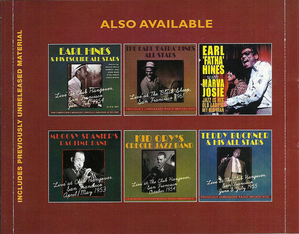 Earl Hines And His All-Stars Feat. Muggsy Spanier : 'Live' At Club Hangover, San Francisco, April-May 1957 (2xCD, Album)