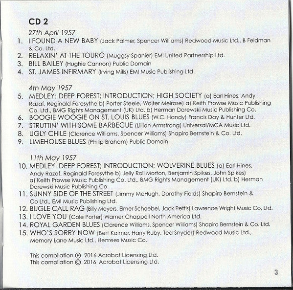 Earl Hines And His All-Stars Feat. Muggsy Spanier : 'Live' At Club Hangover, San Francisco, April-May 1957 (2xCD, Album)