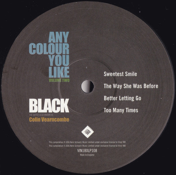 Black (2) The Artist Also Known As Colin Vearncombe : Any Colour You Like Volume Two (2xLP, Comp, Ltd, Har)