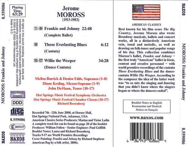 Jerome Moross : Frankie and Johnny / Those Everlasting Blues / Willie The Weeper (CD, Album)
