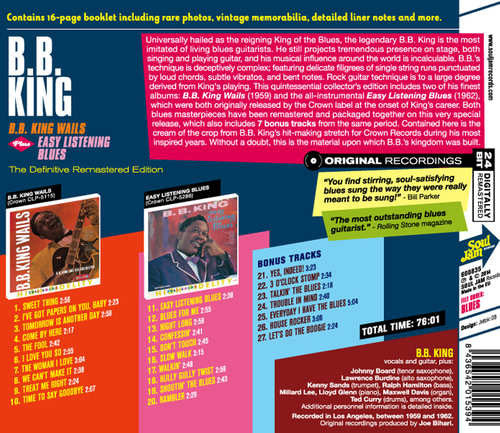 B.B. King : B.B. King Wails Plus Easy Listening Blues (CD, Comp, RM)