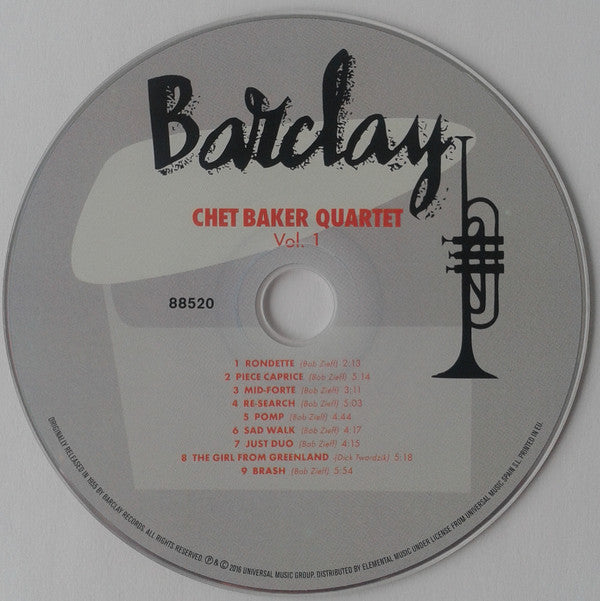 Chet Baker Quartet : Vol. 1 (CD, Album, Ltd, RE)