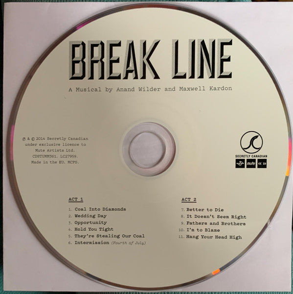 Anand Wilder & Maxwell Kardon : Break Line (CD, Album)