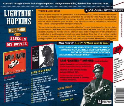 Lightnin' Hopkins : Mojo Hand plus Blues In My Bottle (CD, Comp, RM)