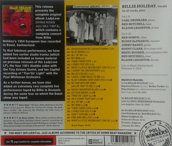 Billie Holiday : Lady Love (Live In Basel 1954) (CD, Comp, RM)