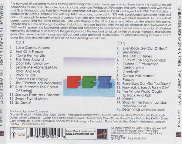 Fishbaugh, Fishbaugh & Zorn : Fishbaugh, Fishbaugh And Zorn - The Whole Story - The Complete Authorized Anthology  (2xCDr, Comp)