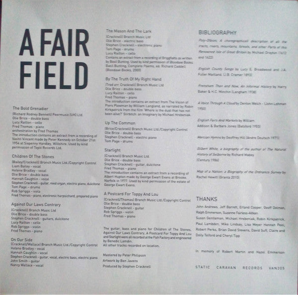 The Memory Band : A Fair Field (LP)