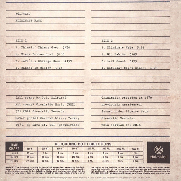 Wolfgang (41) : Eliminate Hate (LP, Album)