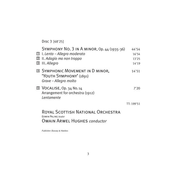 Sergei Rachmaninoff - Royal Scottish National Orchestra, Owain Arwel Hughes : Orchestral Works Including The 3 Symphonies (3xCD, Box)