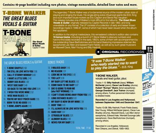 T-Bone Walker : The Great Blues Vocals And Guitar - Plus 16 Bonus Tracks (CDr, Comp, RE, RM)