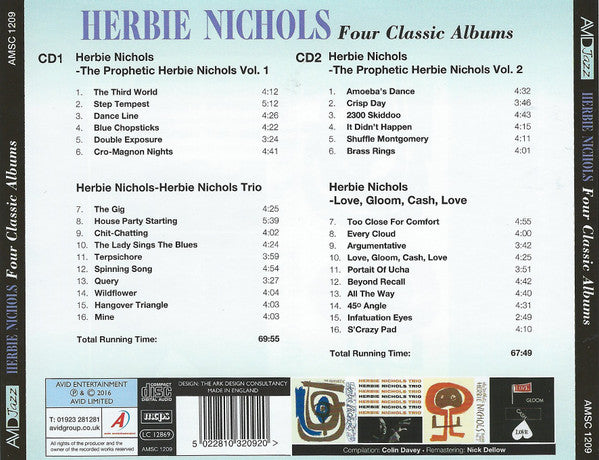 Herbie Nichols : Four Classic Albums (2xCD, Comp, RM)