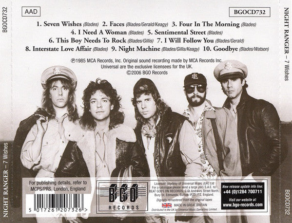 Night Ranger : 7 Wishes (CD, Album, RE, RM, Sli)