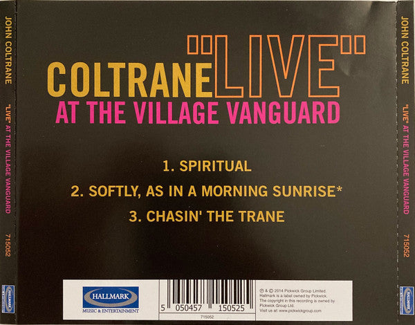 John Coltrane : "Live" At The Village Vanguard (CD, Album, Mono, RE)