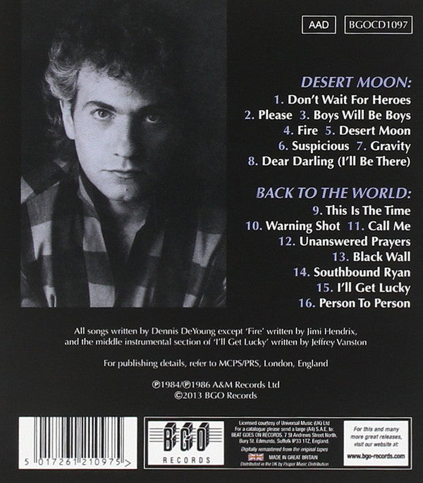 Dennis DeYoung : Desert Moon/Back To The World (CD, Comp, RM, RP, S/Edition)