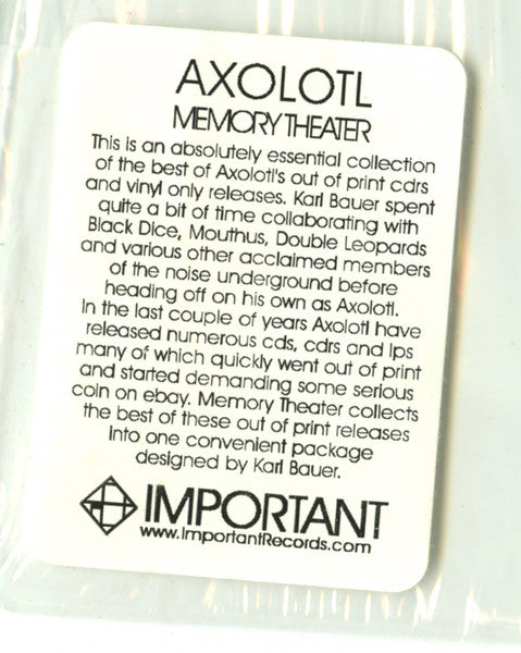 Axolotl : Memory Theatre (CD, Comp, RM)