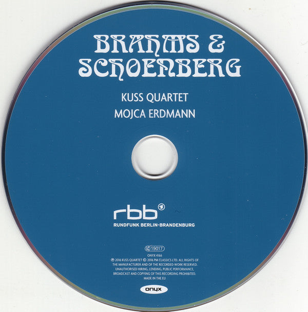 Johannes Brahms / Arnold Schoenberg, Kuss Quartett, Mojca Erdmann : String Quartet No.3 Op.67 • Lieder / String Quartet No.2 Op.10 (CD)