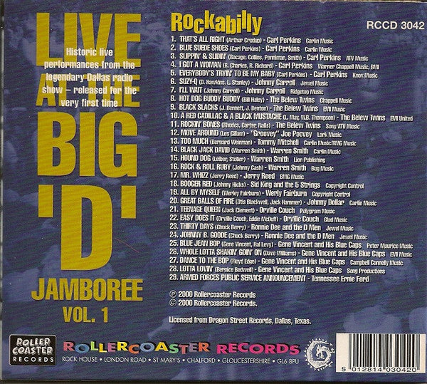 Various : Live At The Big "D" Jamboree Vol. 1 - Rockabilly (CD, Album, RE)