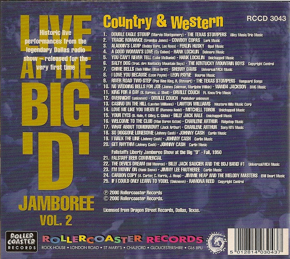 Various : Live At The Big "D" Jamboree Vol. 2 - Country & Western (CD, Album, RE)
