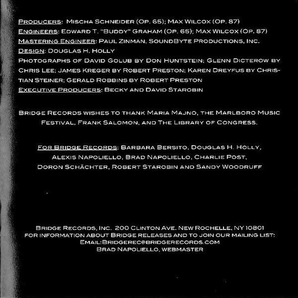 Antonín Dvořák - David Golub · Glenn Dicterow · James Kreger · Karen Dreyfus · Gerald Robbins : Trio In F Minor, Op. 65 / Quartet In E-flat, Op. 87 (CD)