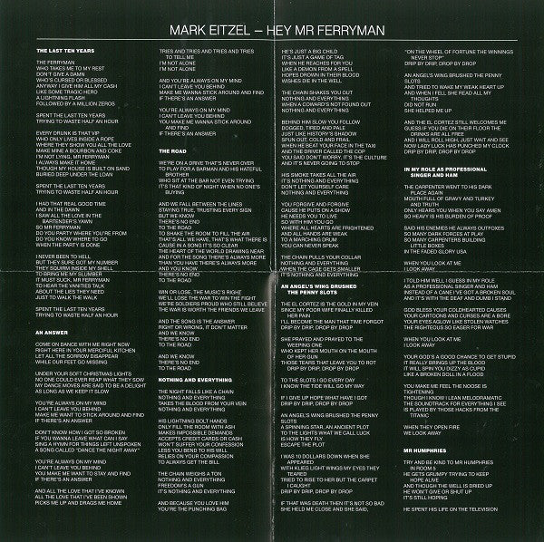 Mark Eitzel : Hey Mr Ferryman (CD, Album)