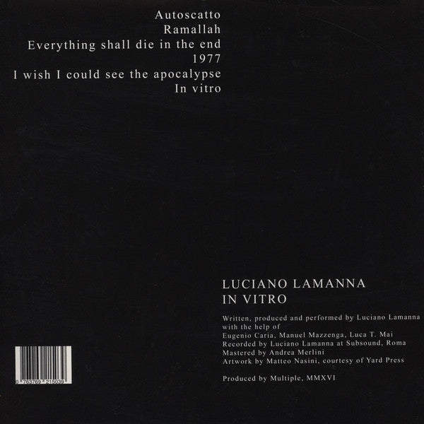Luciano Lamanna : In Vitro (2xLP, Ltd)