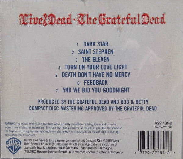 The Grateful Dead : Live/Dead (CD, Album, RE, RM)