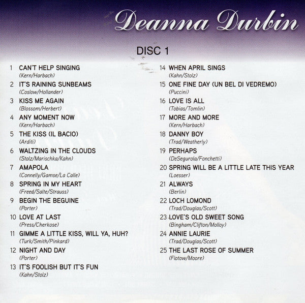 Deanna Durbin : Can't Help Singing - Her Great Hits (2xCD, Comp)