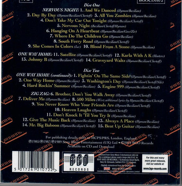 The Hooters : Nervous Nights / One Way Home / Zig Zag (2xCD, Comp, RM)